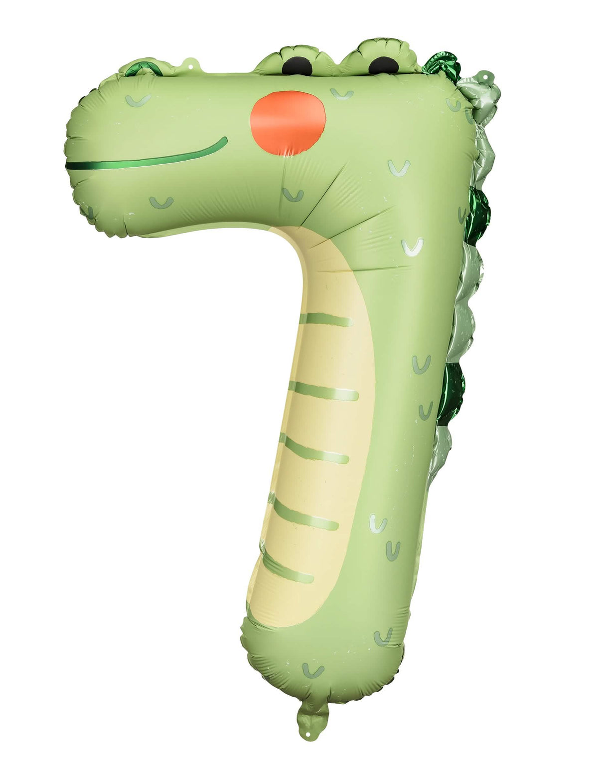 Ballon aluminium crocodile chiffre 7 pour enfant vert