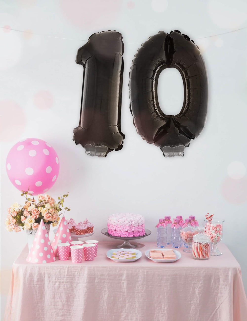 Mise en situation du Ballon aluminium chiffre pour fête