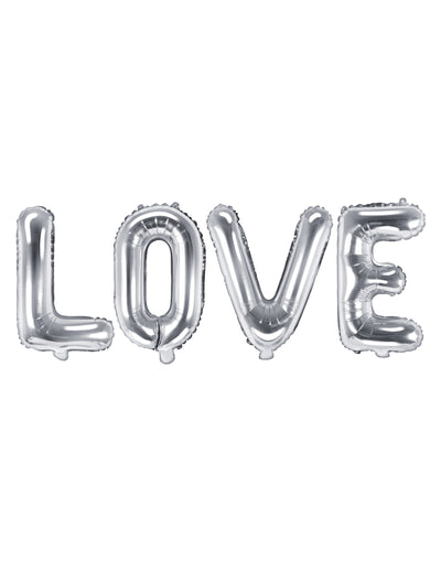 Ballon aluminium lettres LOVE pour décoration argenté