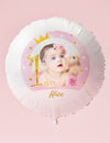 Ballon aluminium personnalisable 1 an rose et or 50 cm