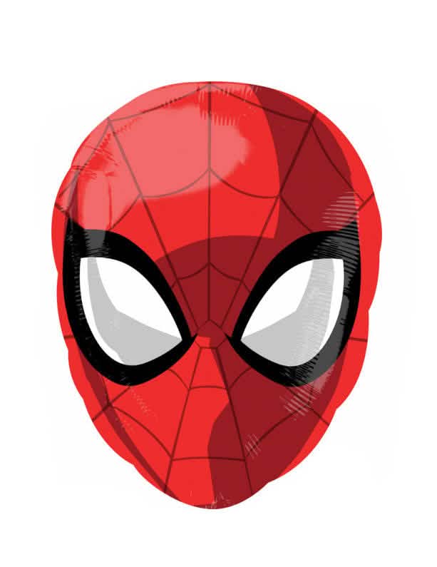Aluminium ballon Spiderman voor kinderen rood in de vorm van een hoofd