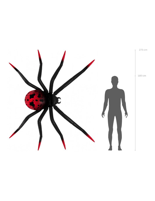 Ballon aluminium sur pied Araignée XXL noir et rouge 275 x 152 cm