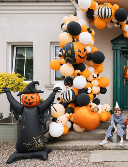 XXL staande aluminium ballon Vogelverschrikker zwart 152 cm