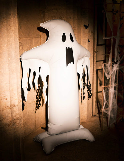 XXL staande aluminium ballon Spook wit 109 x 165 cm