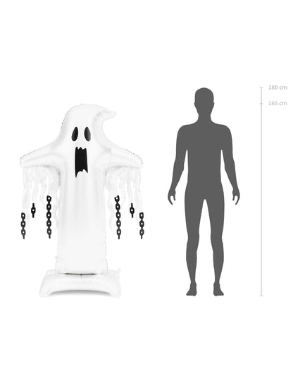 XXL staande aluminium ballon Spook wit 109 x 165 cm