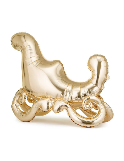 Folieballon gouden arrenslee van de Kerstman 114 x 87 cm