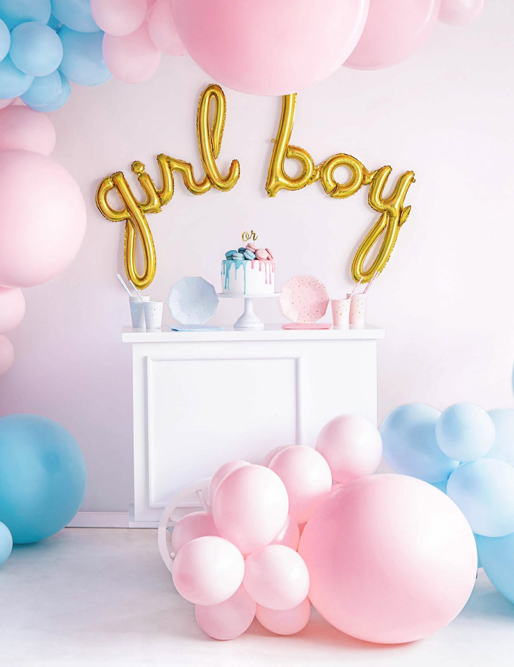 Decoratie voor babyshower met gigantische latexballon voor feestdecoratie lichtroze