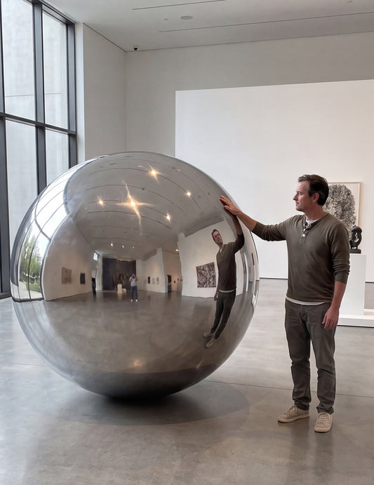 Ballon géant boule miroir argentée 200 cm