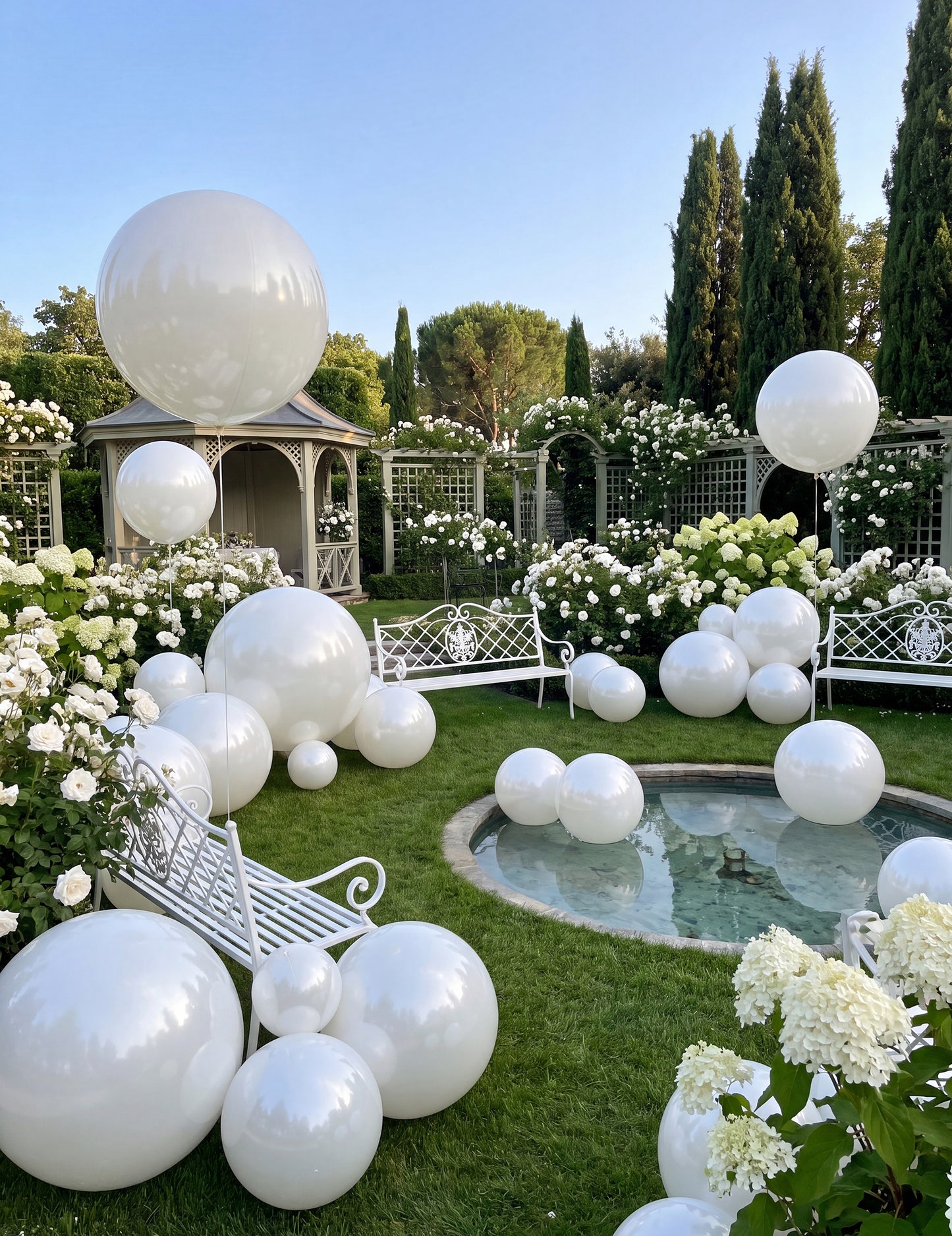 Gigantische witte spiegelbol ballon 60 cm