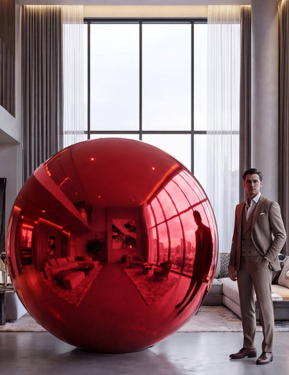 Gigantische rode spiegelbol ballon 200 cm