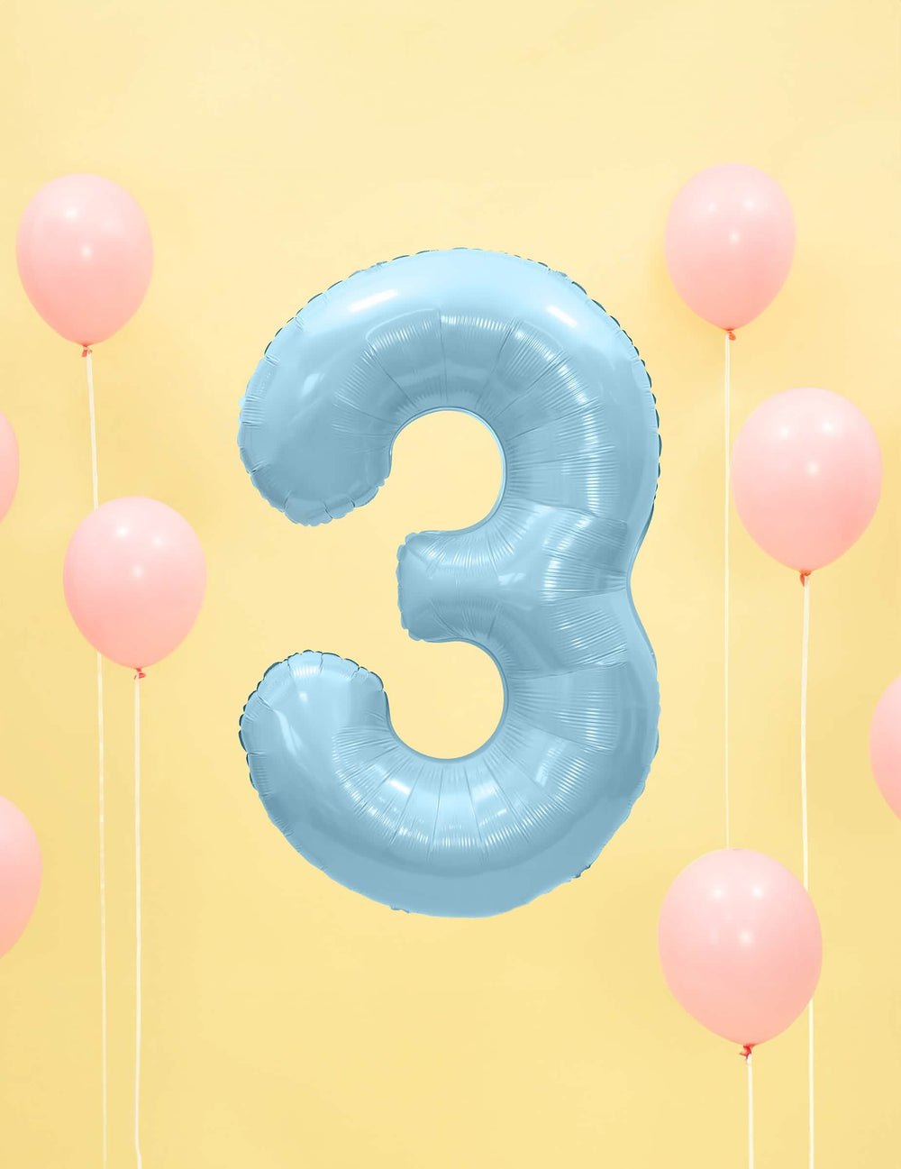 Chiffre 3 du ballon géant chiffre pour fête bleu pastel