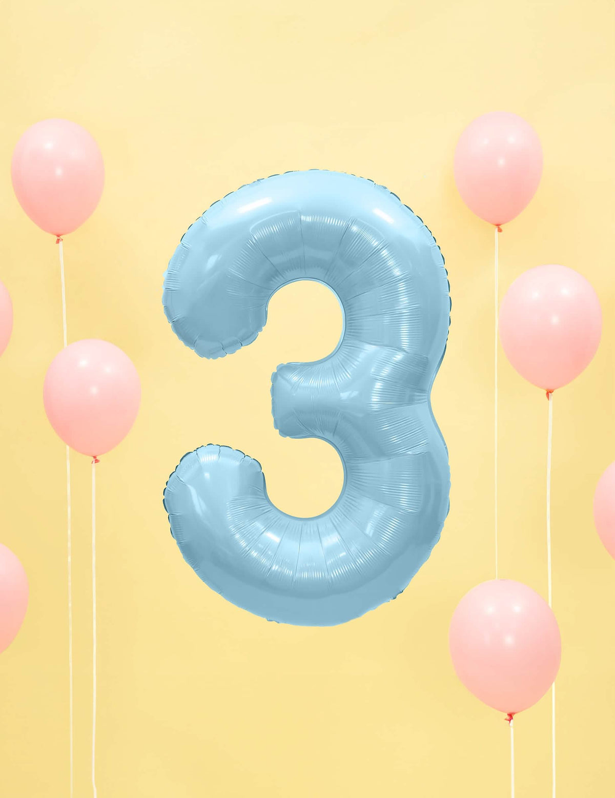 Chiffre 3 du ballon géant chiffre pour fête bleu pastel