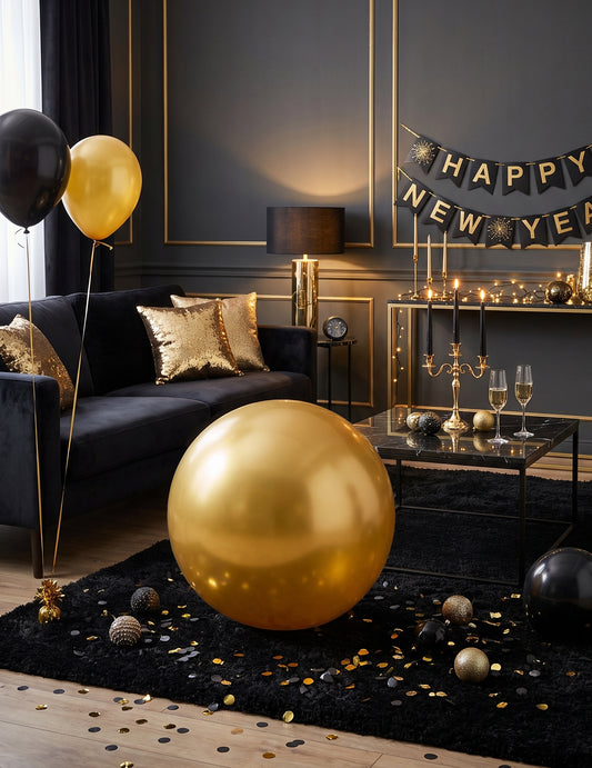 Enorme goudkleurige latex ballon