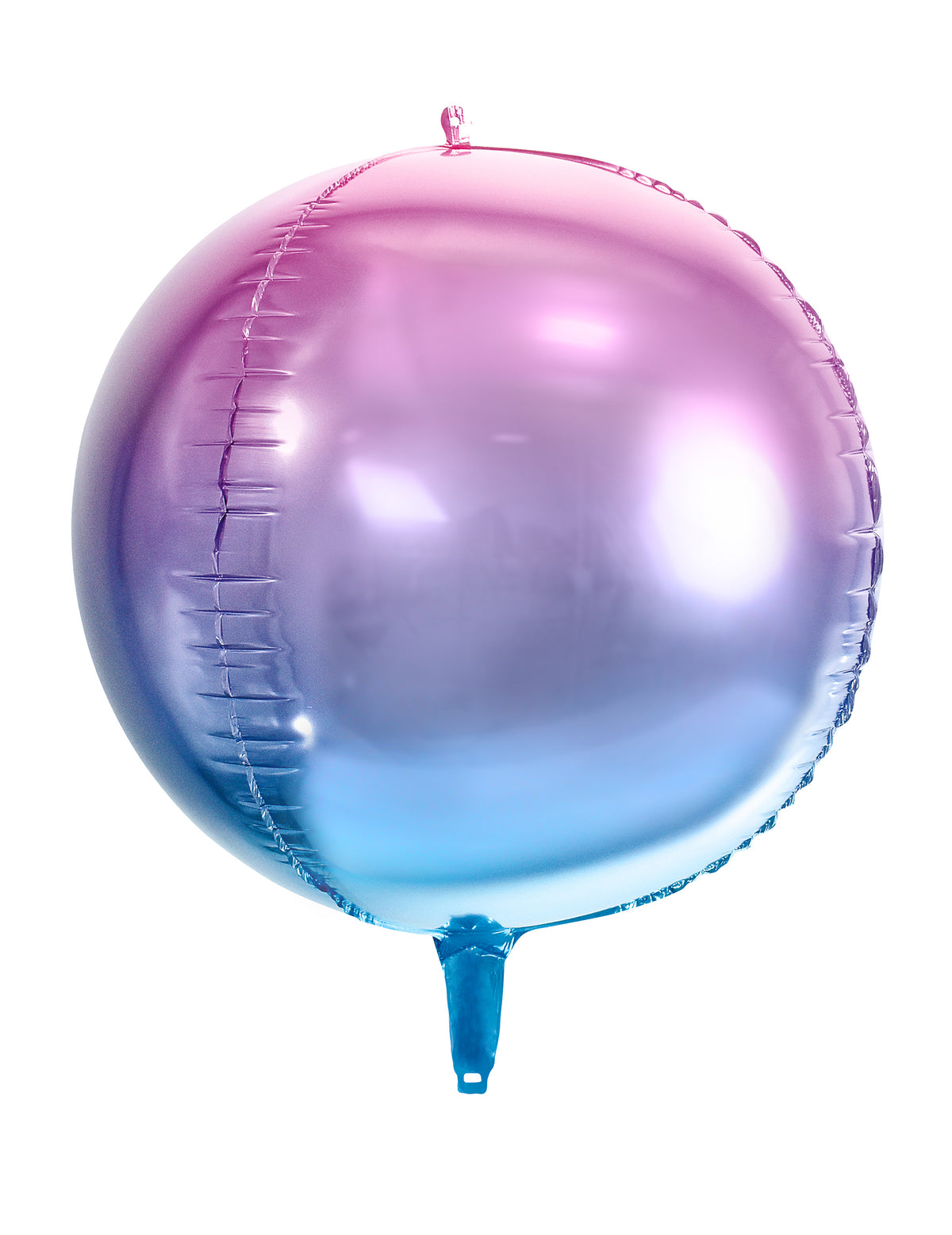 Ballon sphère en aluminium dégradé rose et bleu 35 cm gonflable hélium