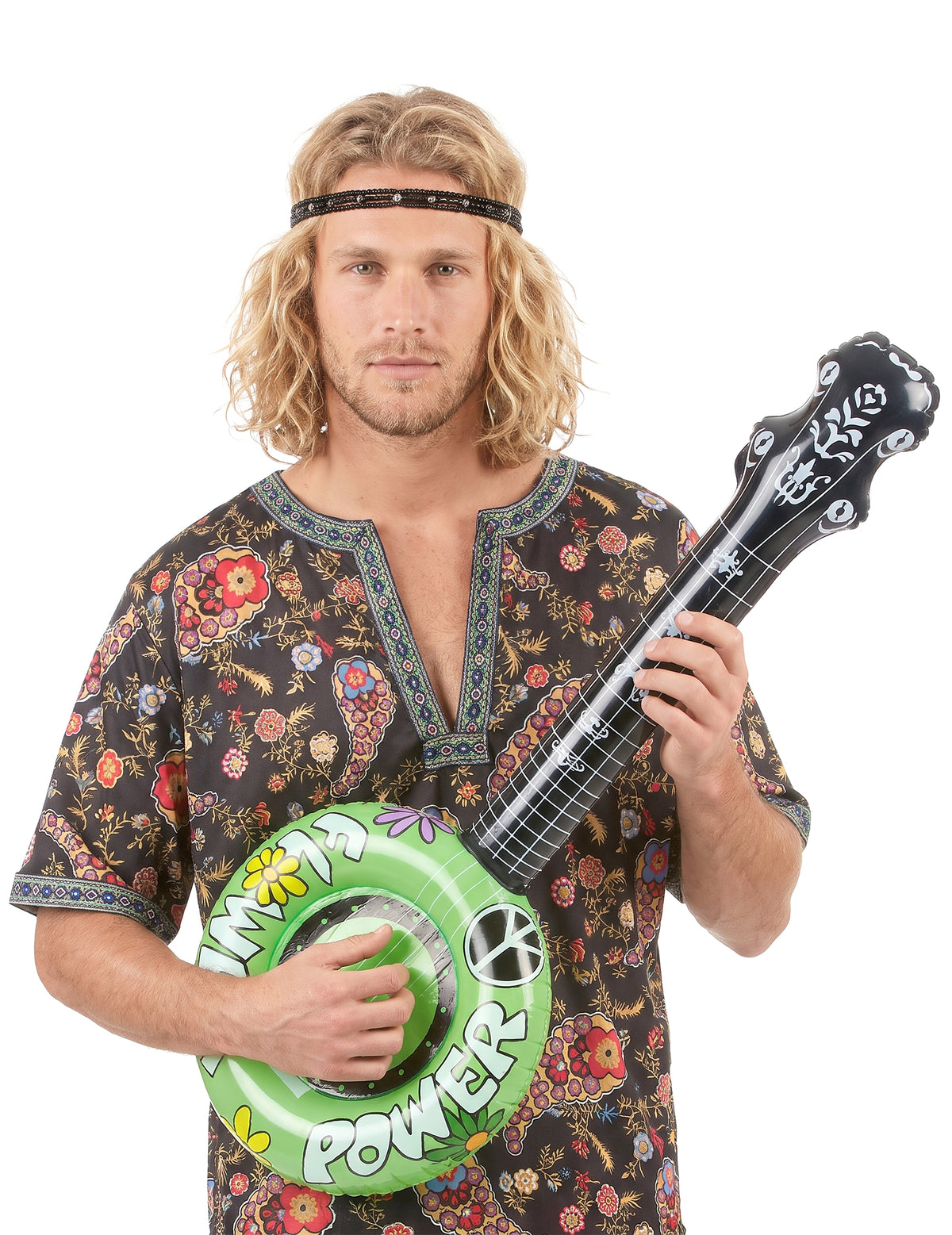 Opblaasbare hippie-banjo groen