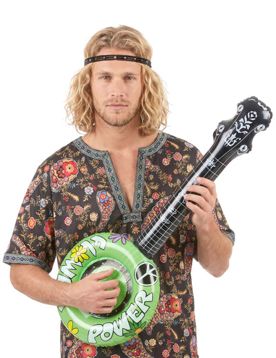 Opblaasbare hippie-banjo groen