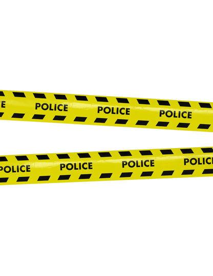 Gros plan sur l'inscription et les rayures de la bannière Police