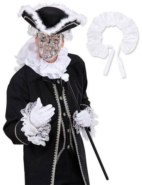 Collerette en satin baroque pour adulte blanc