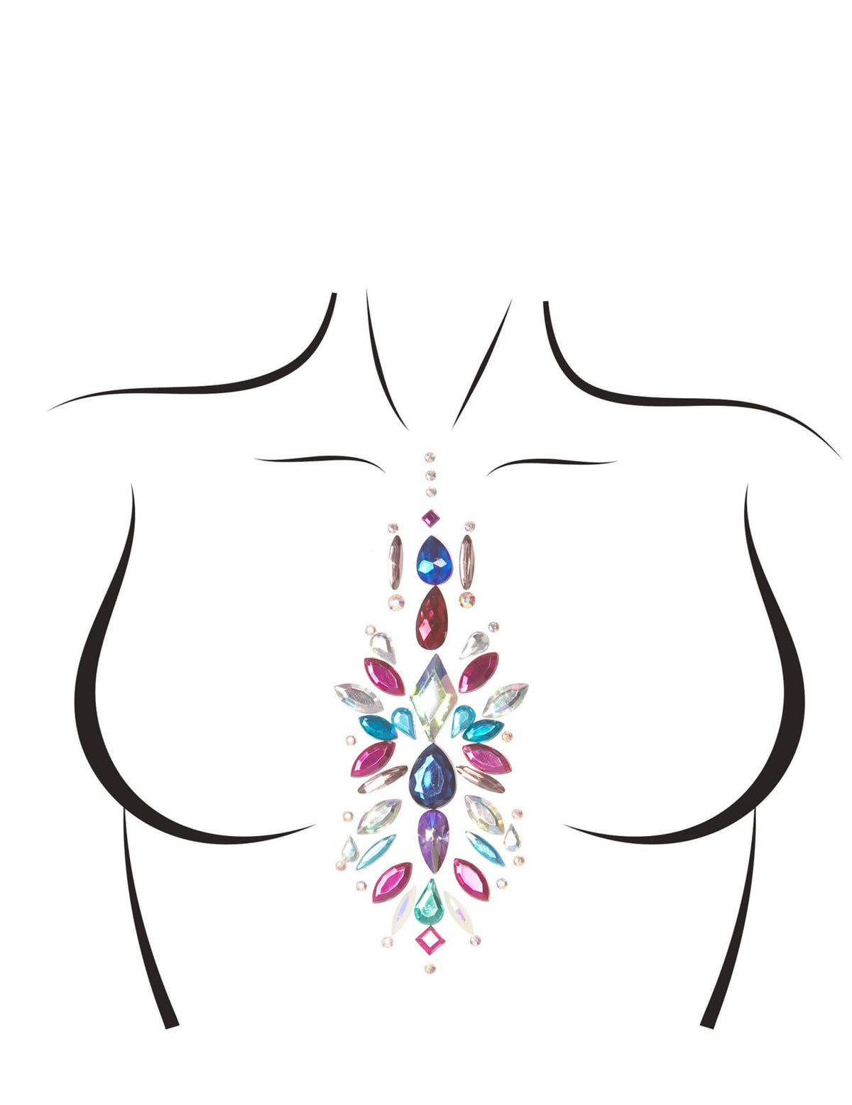 Bijoux pour le corps adhésifs xali pour femme multicolores