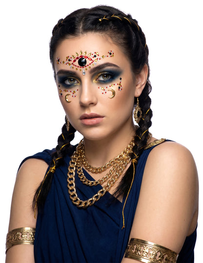 Bijoux pour visage adhésifs voyante