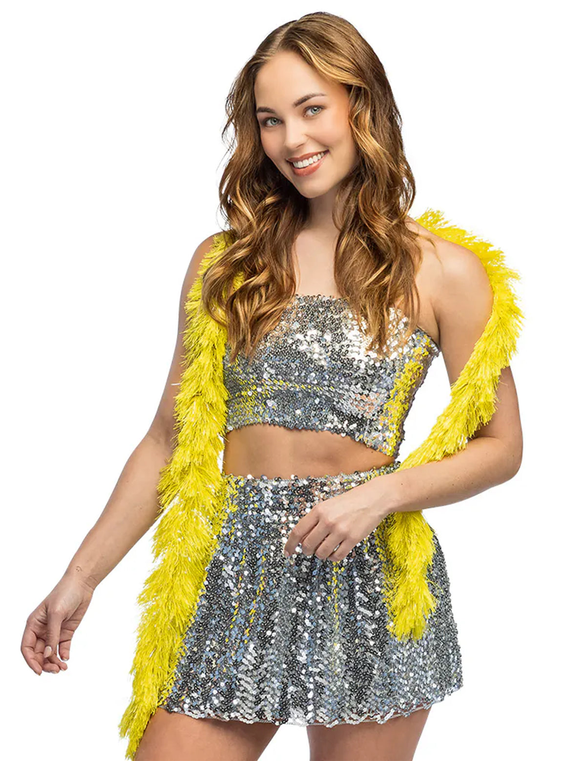 Boa poils jaune 180 cm
