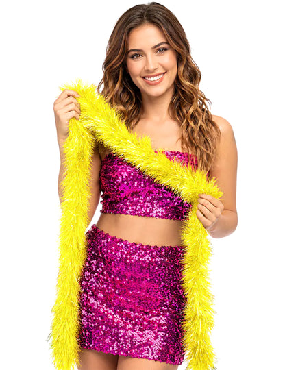 Boa poils jaune 180 cm