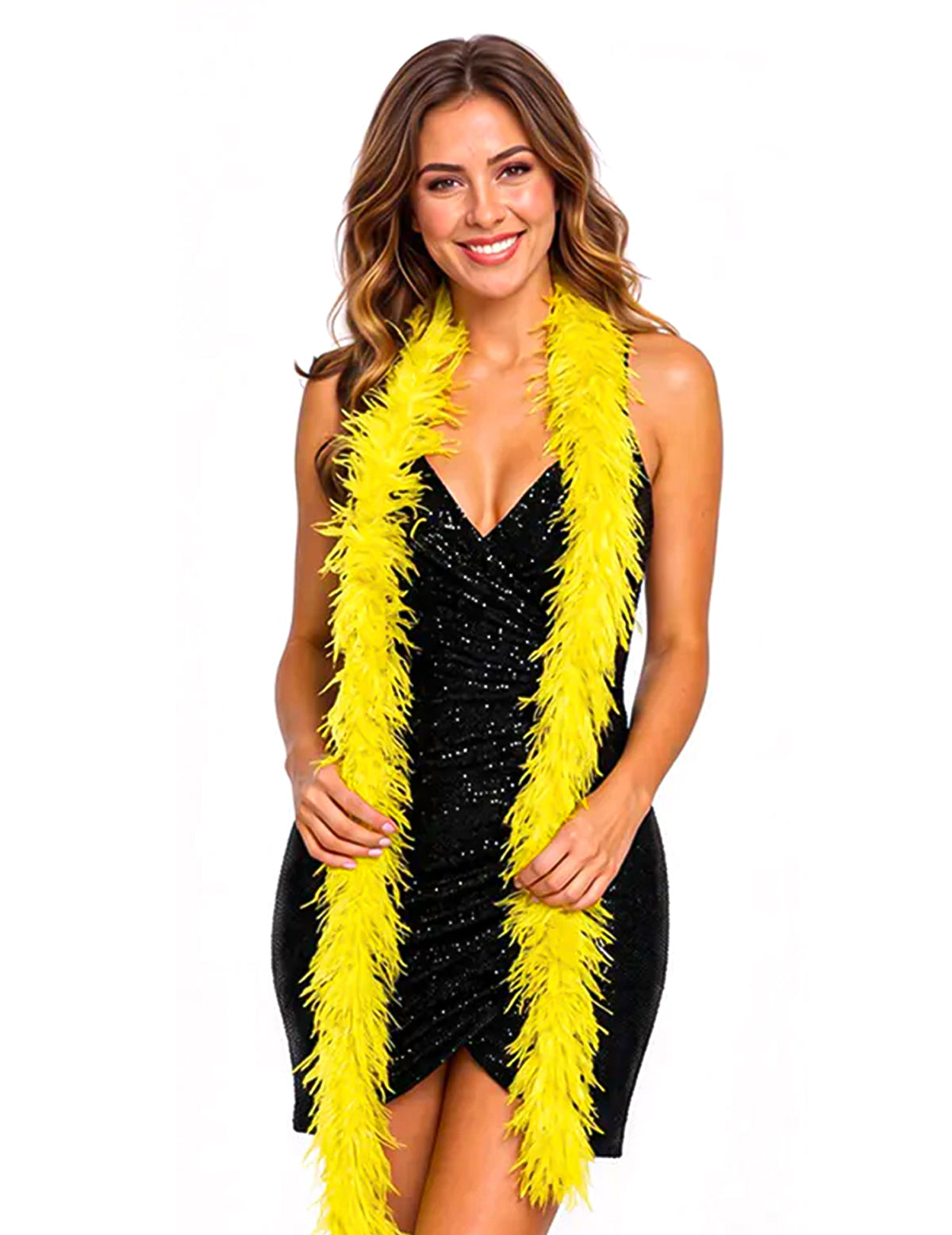 Boa poils jaune 180 cm