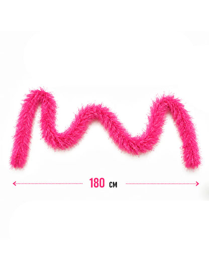 Boa poils rose vif 180 cm