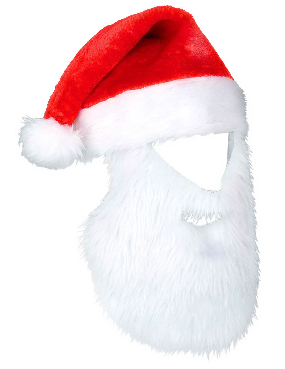 Zijaanzicht van de muts met kerstmanbaard