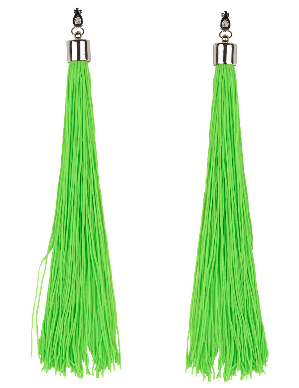 Boucles d'oreilles franges pour adulte vert fluo