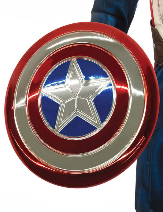 Bouclier en plastique metallisé Captain America™ 30 cm enfant