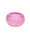 Roze kristallen kandelaar 7,5 x 4 cm