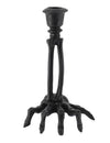 Bougeoir main squelette en résine noire 10,5 x 15 cm