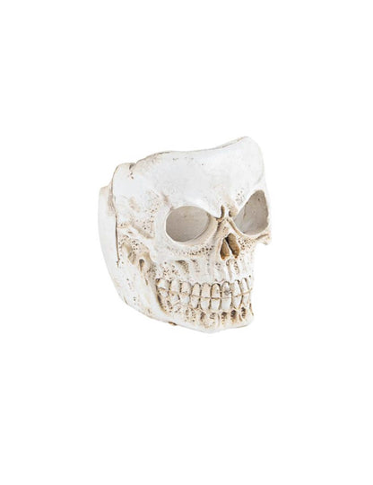 Bougeoir tête de mort en résine blanche 5 x 5,5 cm