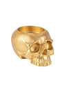 Gouden schedel kandelaar van kunsthars 8 x 6 cm