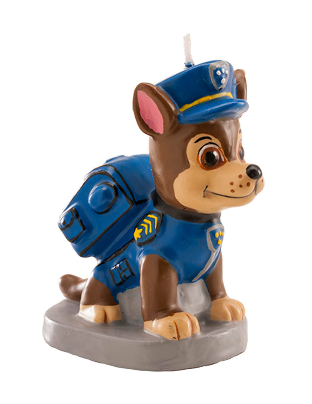 Bougie Pat' Patrouille Chase pour enfant bleue en forme de figurine