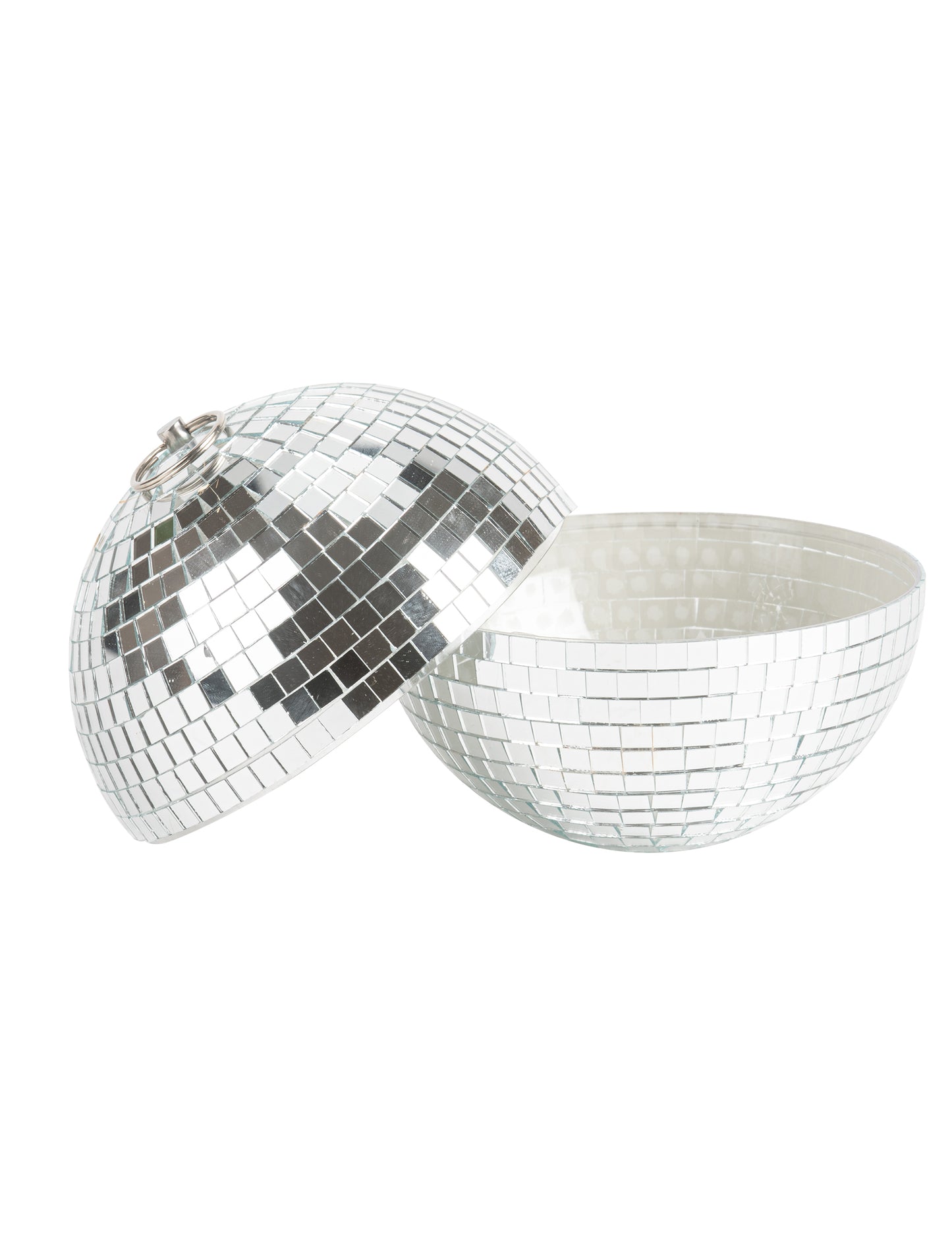 Spiegelbol om op te hangen spiegelglas zilver 16cm, disco decoratie