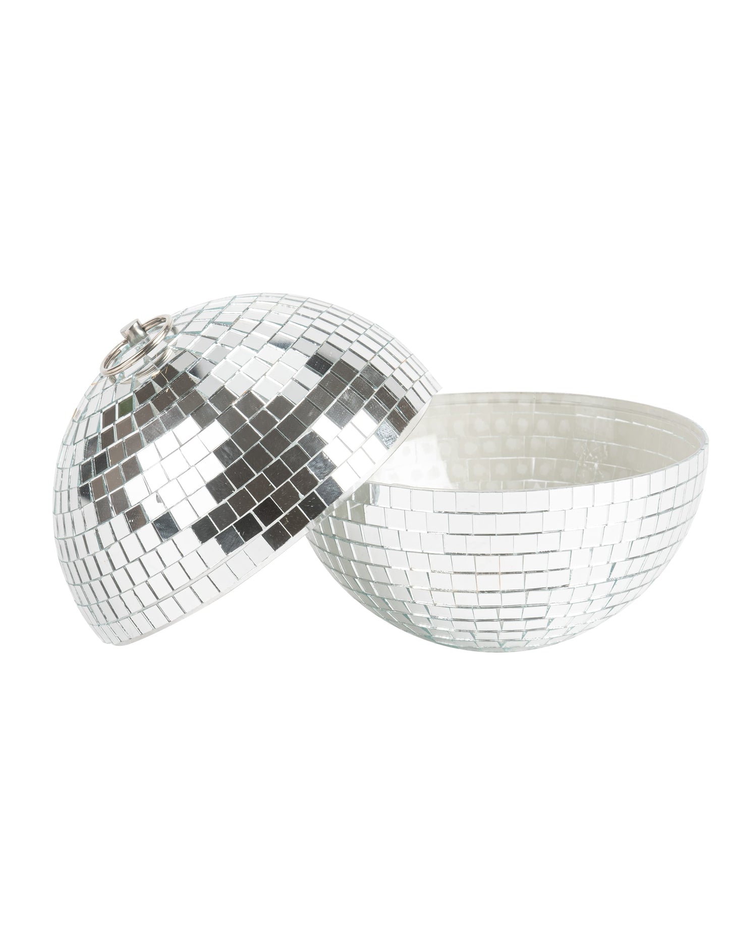 Spiegelbol om op te hangen spiegelglas zilver 16cm, disco decoratie