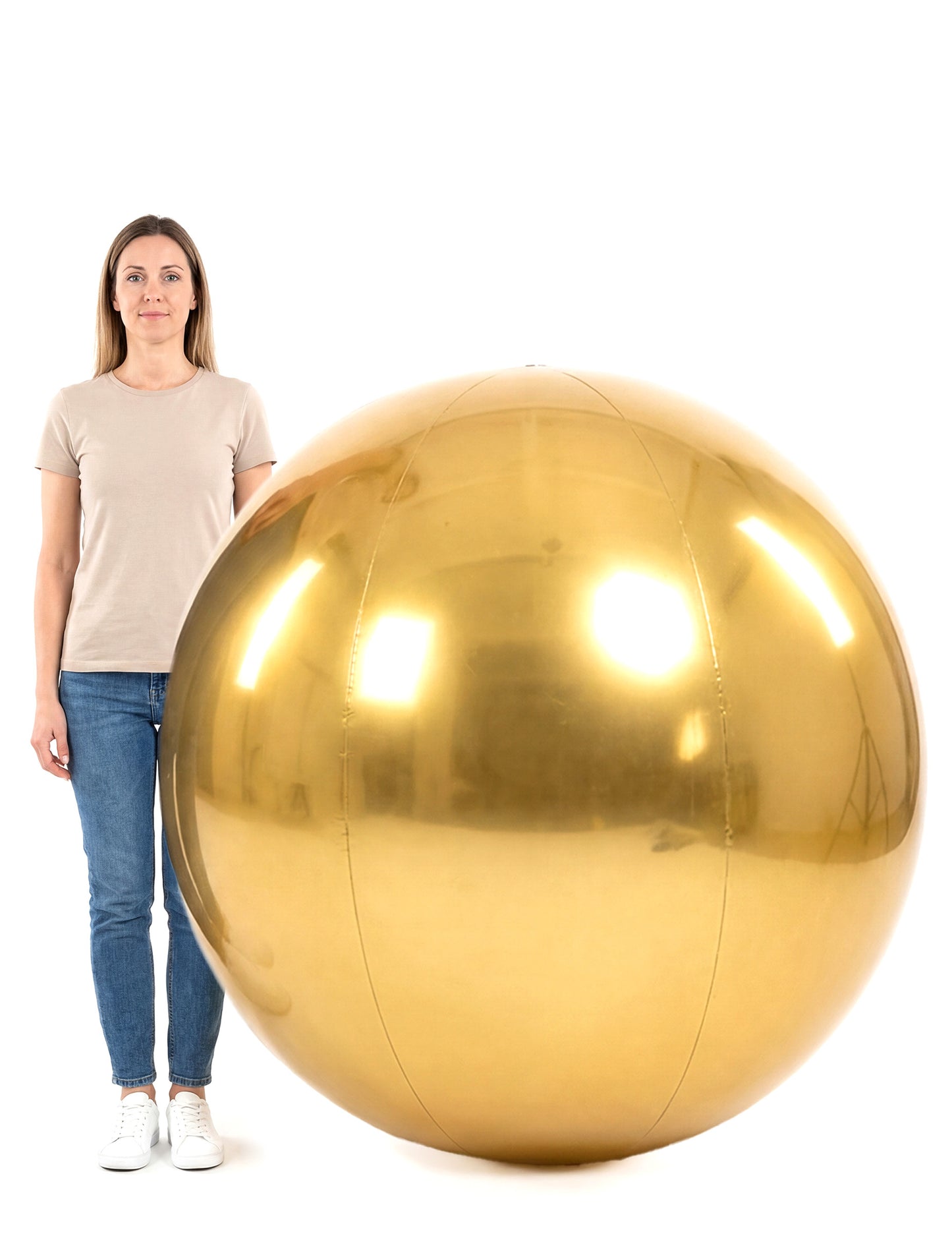 Opblaasbare gouden spiegelbol 120 cm
