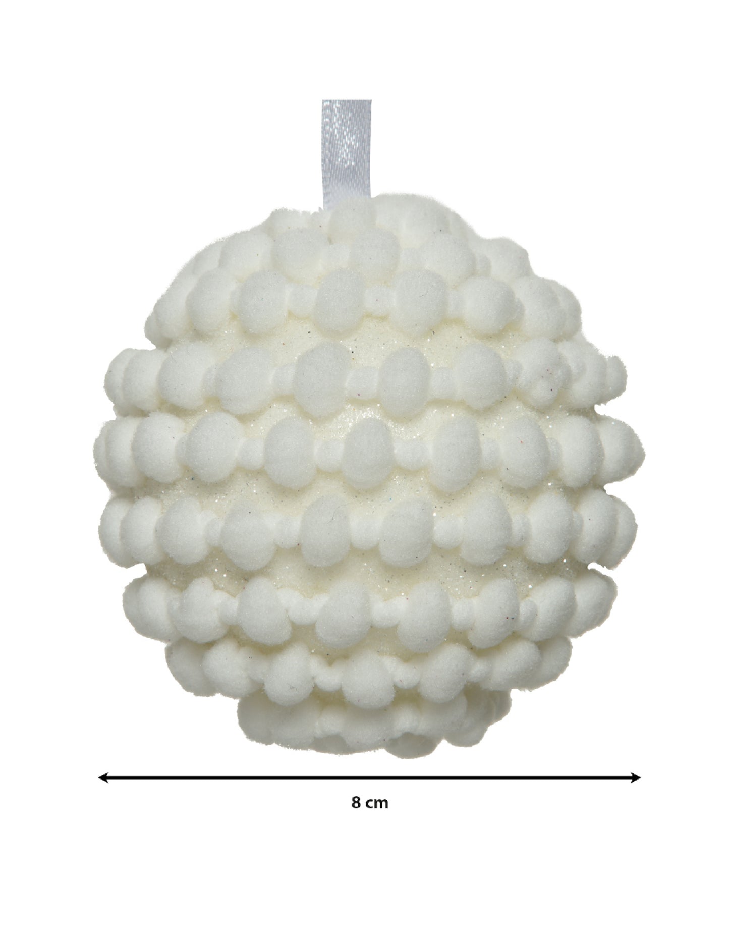Détail des dimensions de la boule de noël ambiance polaire