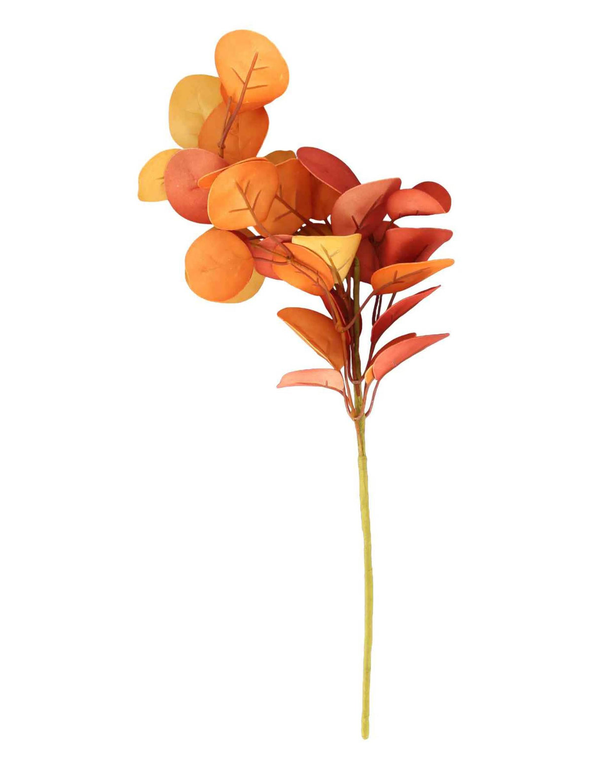 Branche d'eucalyptus en mousse orange 40 cm