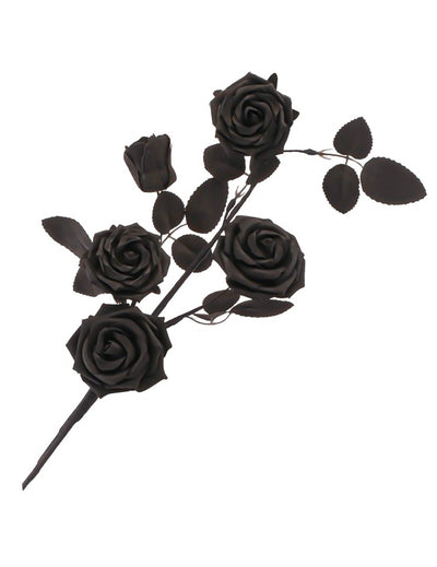 Tak met 5 zwarte rozen 71 cm