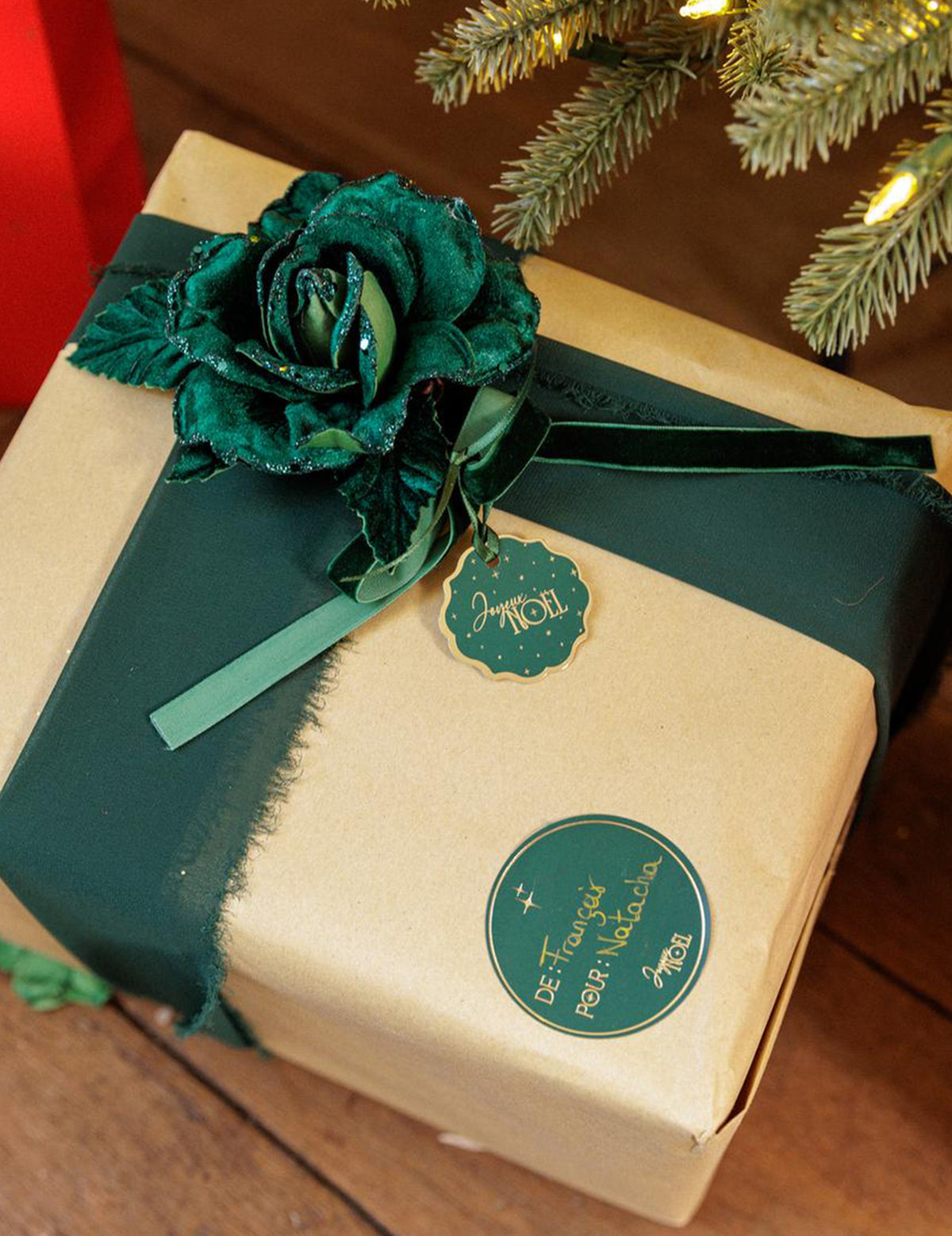 Rozen tak donkergroen fluweel met glitters 21 cm