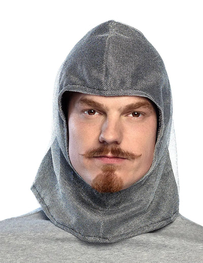 Cagoule médiévale pour adulte grise effet cotte de mailles