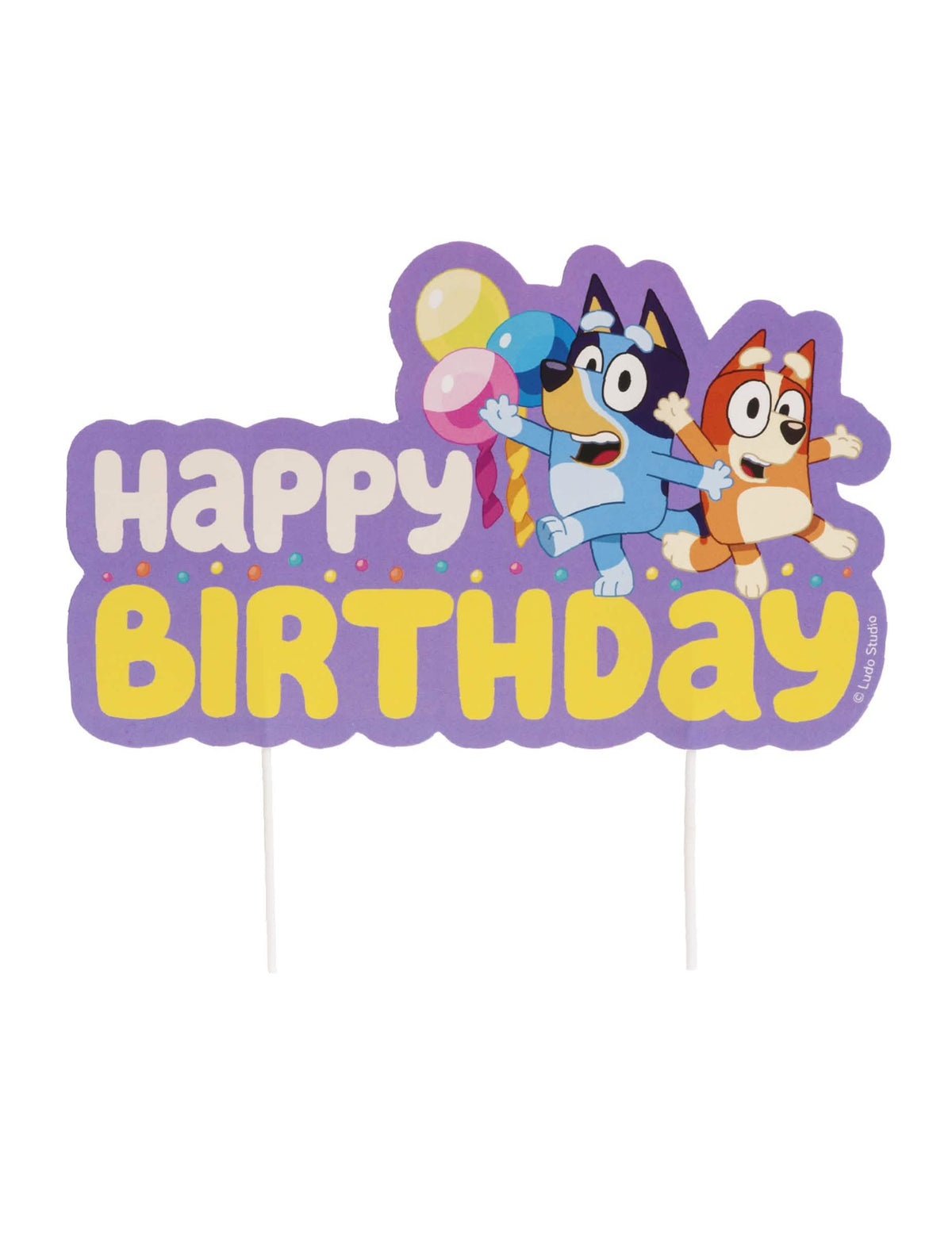 Cake topper en papier Bluey et Bingo 16,5 cm