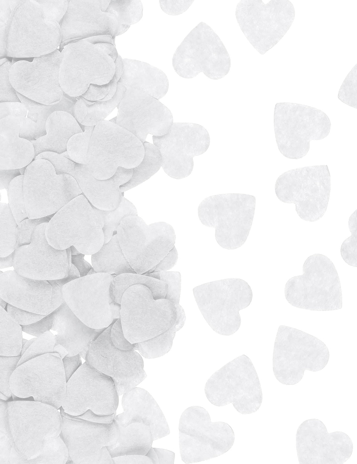 Gros plan sur les confettis du canon à confettis coeurs