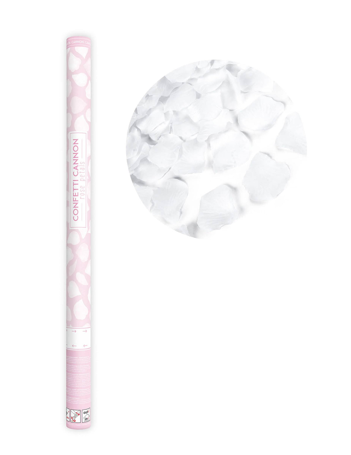 Canon à confettis pétales blanc