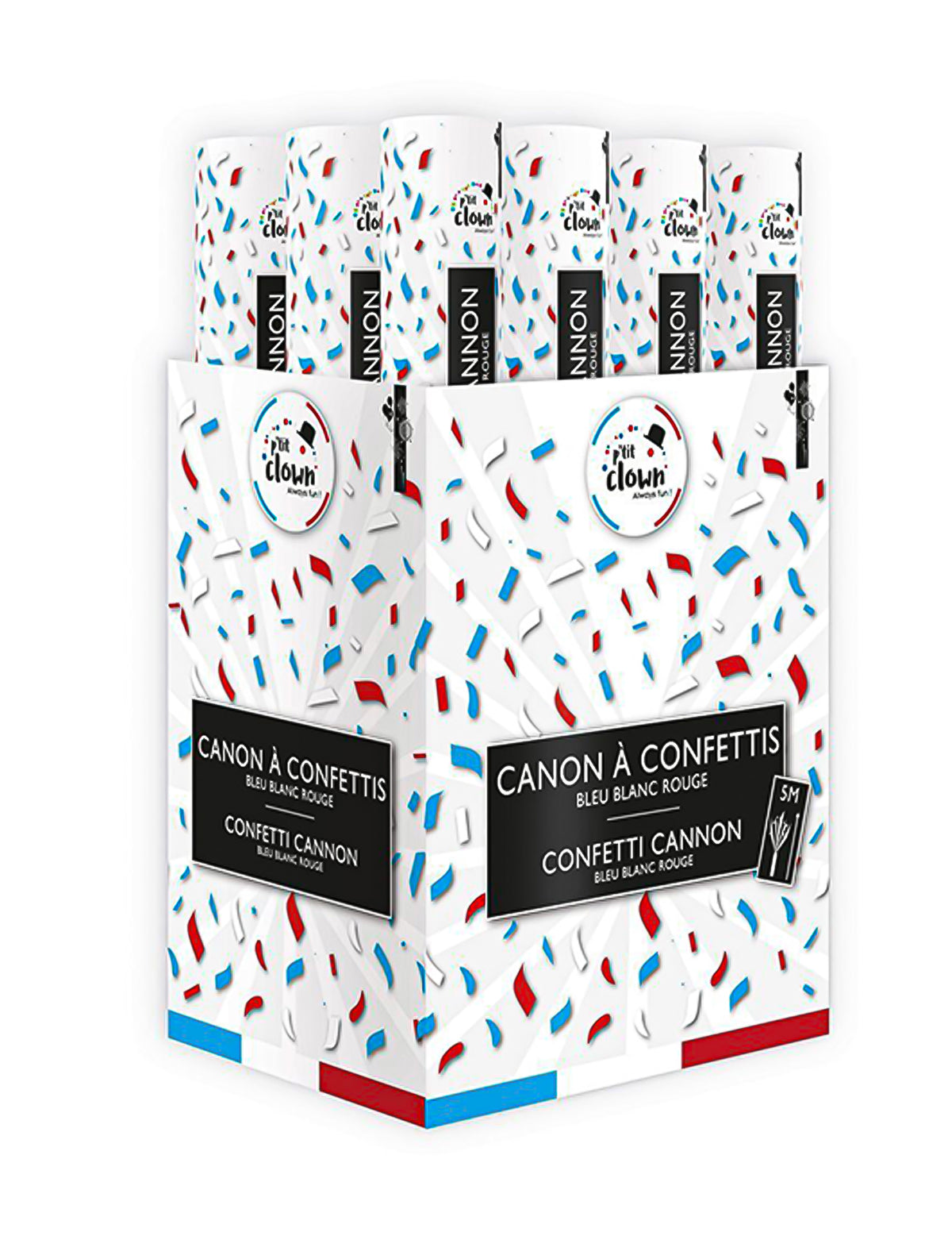 Confettikanon Frankrijk supporter 40 cm