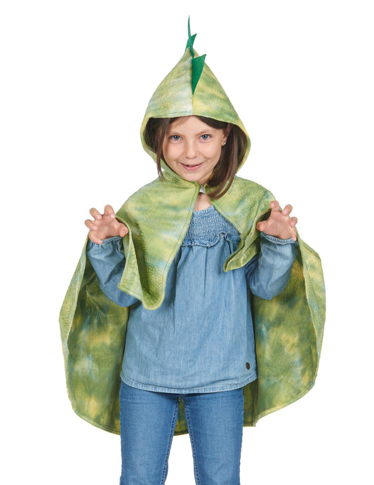 Vue de face de la cape de dinosaure pour enfant