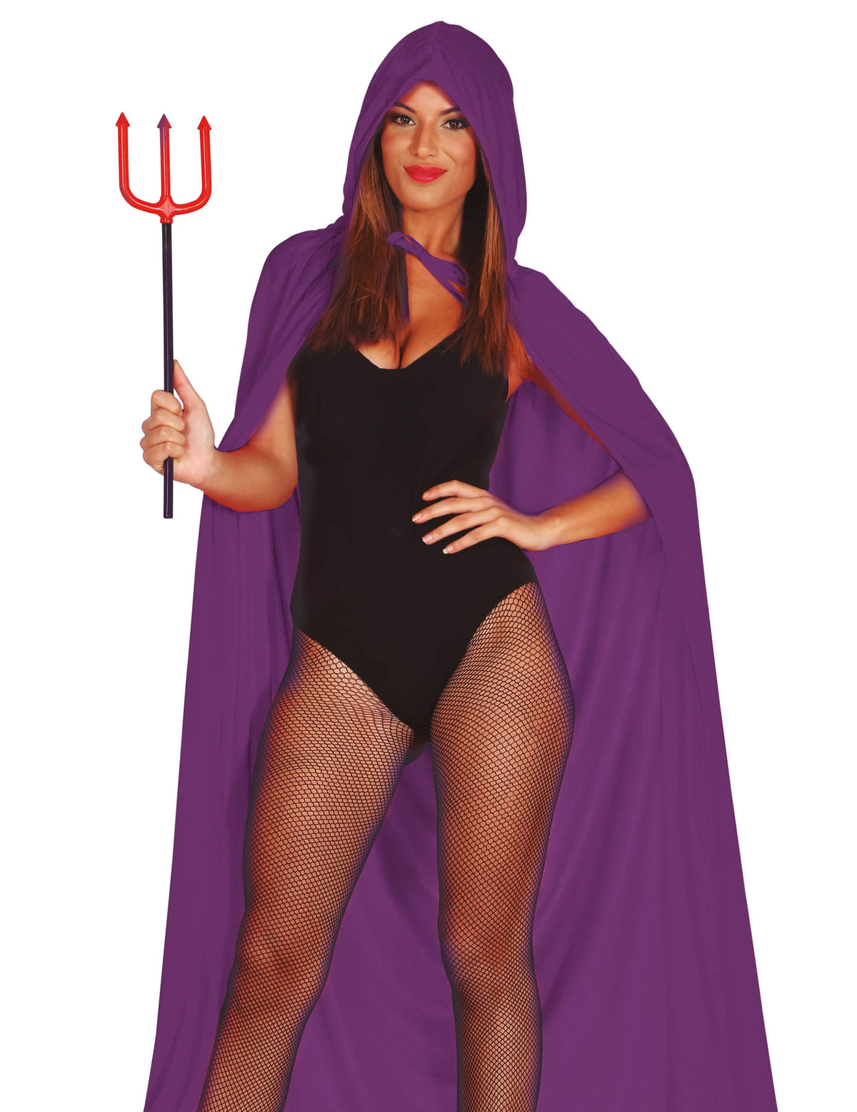 Cape en velours pour adulte violette à capuche